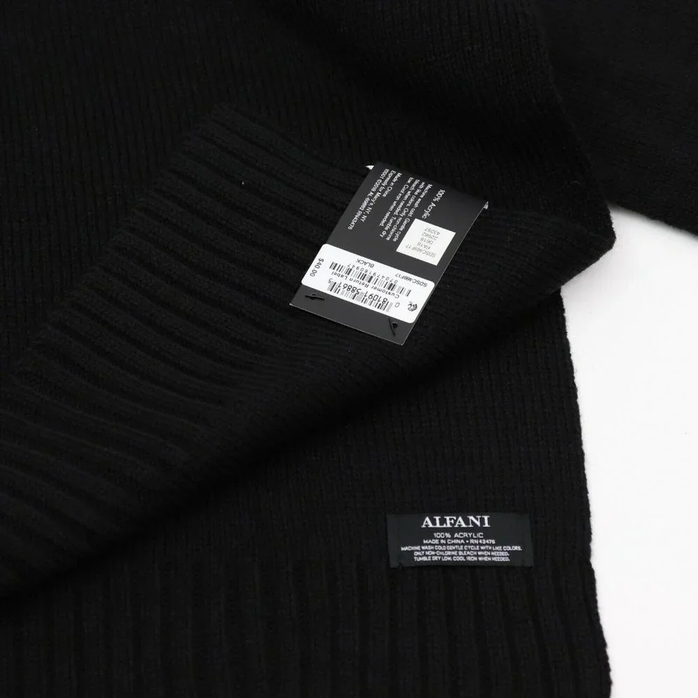 Alfani Mens Space-Dyed Scarf Black